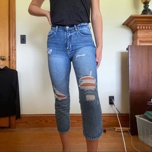 PacSun high waisted, distressed, mom jeans